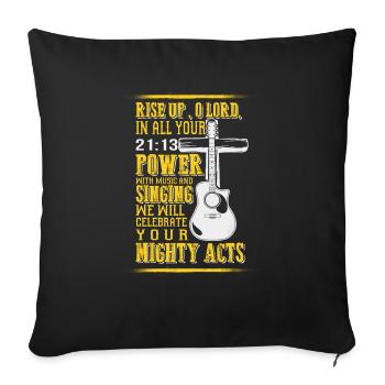 Praying Lord Guitar - EN - Housse de coussin décorative 45 x 45 cm - noir - Devant