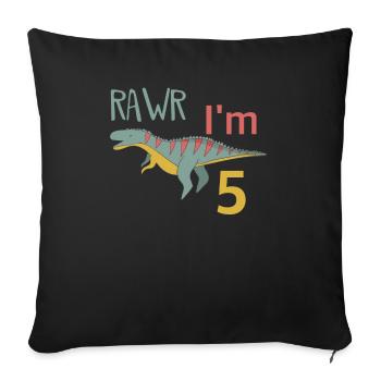 Pour cinq anniversaire pour les gars filles Ceratosaurus - Housse de coussin décorative 45 x 45 cm - noir - Devant