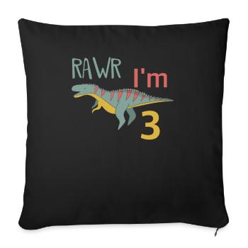 Pour trois garçons d'anniversaire pour les filles Ceratosaurus - Housse de coussin décorative 45 x 45 cm - noir - Devant
