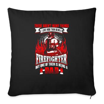 Firefighter Dad - EN - Housse de coussin décorative 45 x 45 cm - noir - Devant