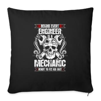 Mechanic ready to fix shit - EN - Housse de coussin décorative 45 x 45 cm - noir - Devant