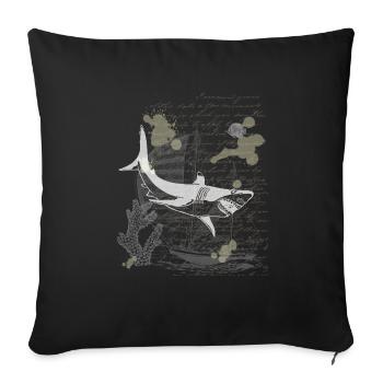 Vintage Steampunk Shark - Sofakissenbezug 45 x 45 cm - Schwarz - Vorne