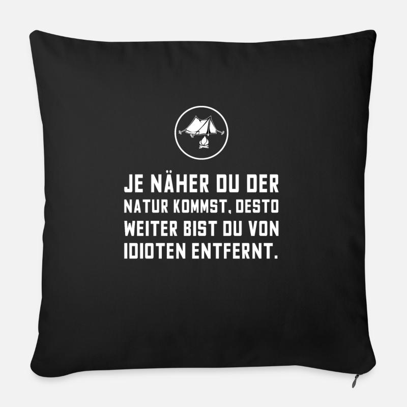 Ich bin Naturmensch. - Sofakissenbezug 45 x 45 cm - Schwarz