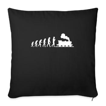 Conducteur de locomotive Evolution - Housse de coussin décorative 45 x 45 cm - noir - Devant