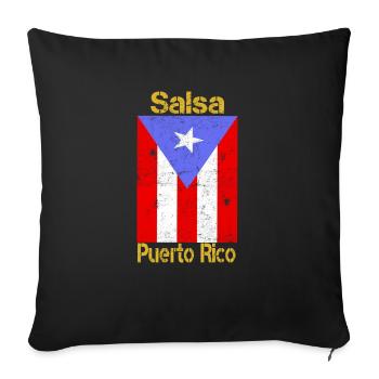 Tee shirt Cadeau Musique Latino Salsa de Puerto Rico - Housse de coussin décorative 45 x 45 cm - noir - Devant