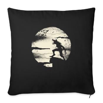 Werewolf With The Full Moon - Sofa pillowcase 17,3'' x 17,3'' (45 x 45 cm) - black - Front