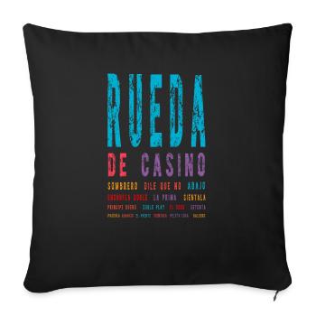 Salsa Dance Rueda de Casino T-shirt Gift - Sofa pillowcase 17,3'' x 17,3'' (45 x 45 cm) - black - Front
