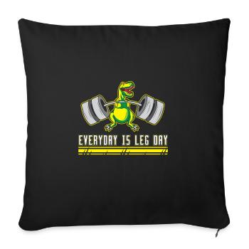 T-Rex Squat Weight Training Everyday Is Leg Day - Sofa pillowcase 17,3'' x 17,3'' (45 x 45 cm) - black - Front