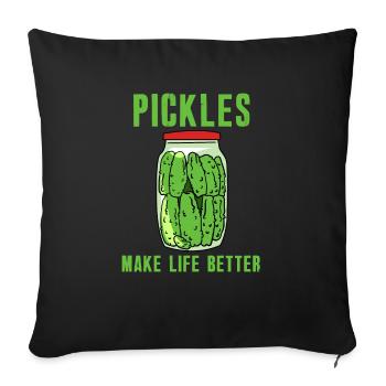 Pickles Make Life Better - Sofa pillowcase 17,3'' x 17,3'' (45 x 45 cm) - black - Front