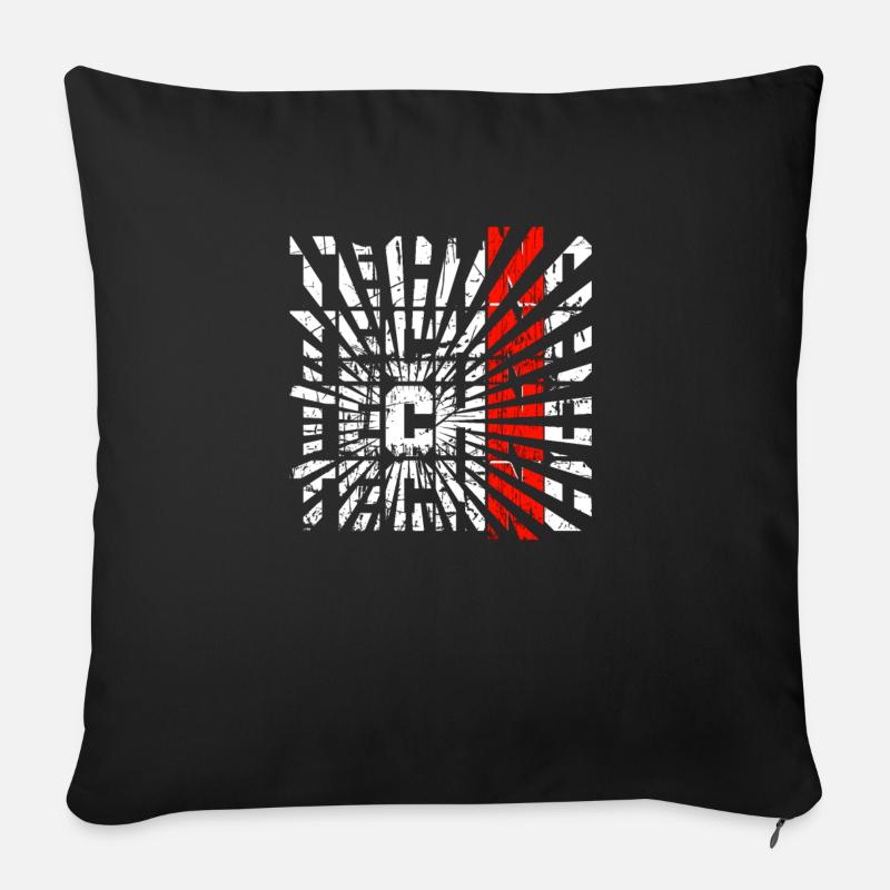 TECHNO TECHNO TECHNO - Sofakissenbezug 45 x 45 cm - Schwarz