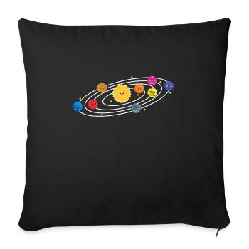 T-shirt système solaire pour idée cadeau astronaute - Housse de coussin décorative 45 x 45 cm - noir - Devant