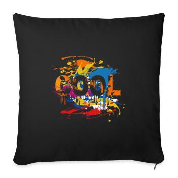 Art moderne - Cool - Housse de coussin décorative 45 x 45 cm - noir - Devant
