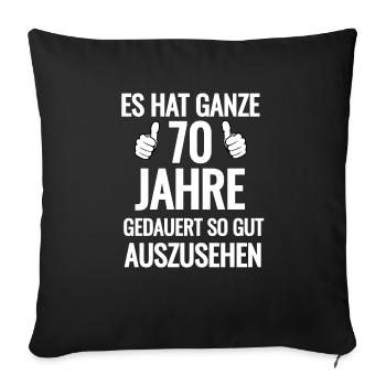 70th birthday 70 years - Sofa pillowcase 17,3'' x 17,3'' (45 x 45 cm) - black - Front