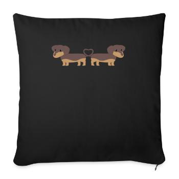 Dackel - Dackelliebe - Dachshund - Geschenk - Sofakissenbezug 45 x 45 cm - Schwarz - Vorne