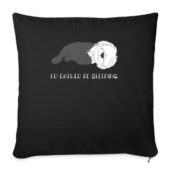 Bobtail - Sleeping - Idler - Lazy - Gift - Sofa pillowcase 17,3'' x 17,3'' (45 x 45 cm) - black - Front