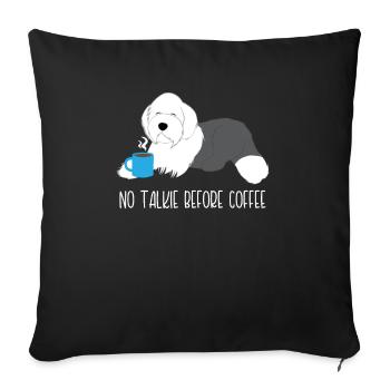Bobtail - Morning muffle - Coffee - Gift - Sofa pillowcase 17,3'' x 17,3'' (45 x 45 cm) - black - Front