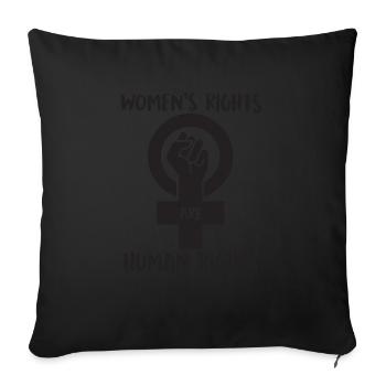 Women's rights human rights feminism gift - Sofa pillowcase 17,3'' x 17,3'' (45 x 45 cm) - black - Front