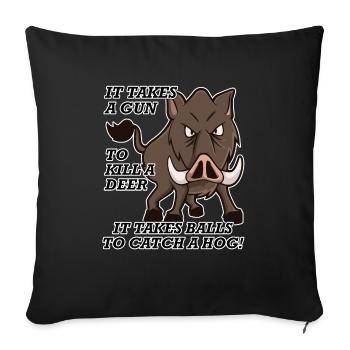 Drôle drôle sanglier chasse chasseur chasse hobby - Housse de coussin décorative 45 x 45 cm - noir - Devant