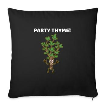 Party Thyme Cook Cook Spice Funny Funny - Sofa pillowcase 17,3'' x 17,3'' (45 x 45 cm) - black - Front