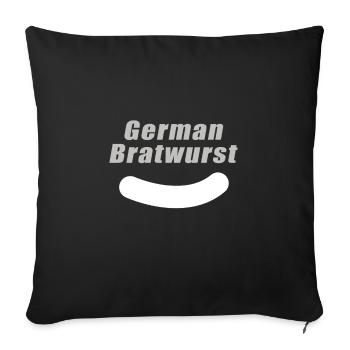 German Bratwurst - Sofa pillowcase 17,3'' x 17,3'' (45 x 45 cm) - black - Front