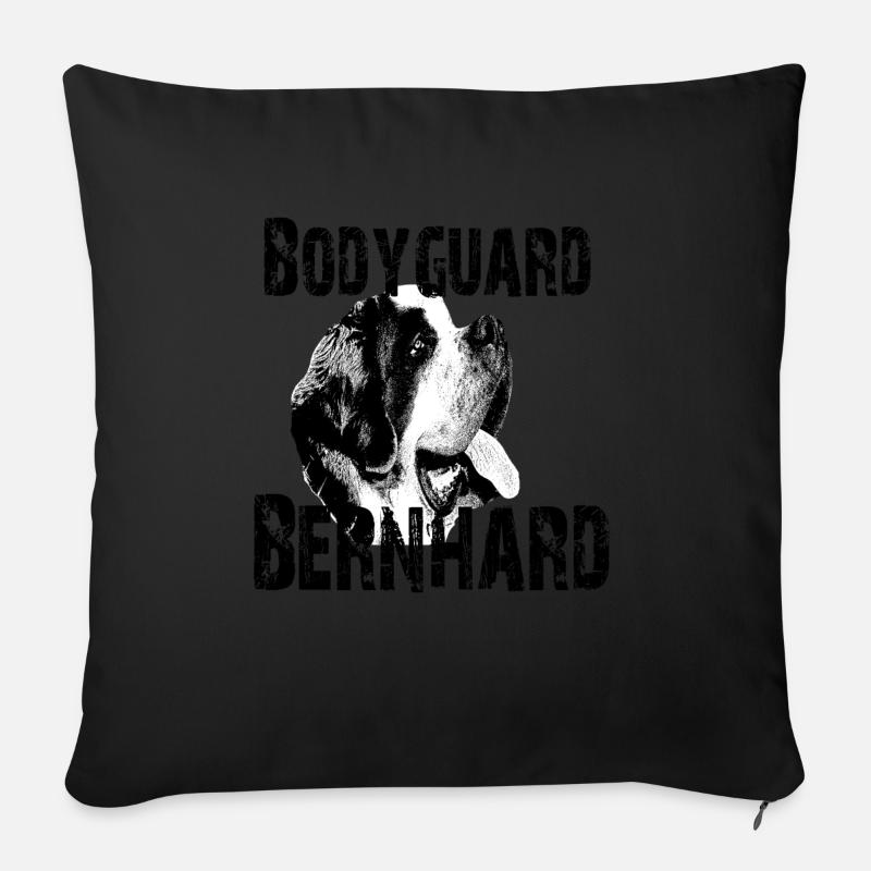 Bernhardiner,Hundekopf,Hundebesitzer,Hunde - Sofakissenbezug 45 x 45 cm - Schwarz