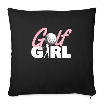 Golf Girl - Golf - Housse de coussin décorative 45 x 45 cm - noir - Devant