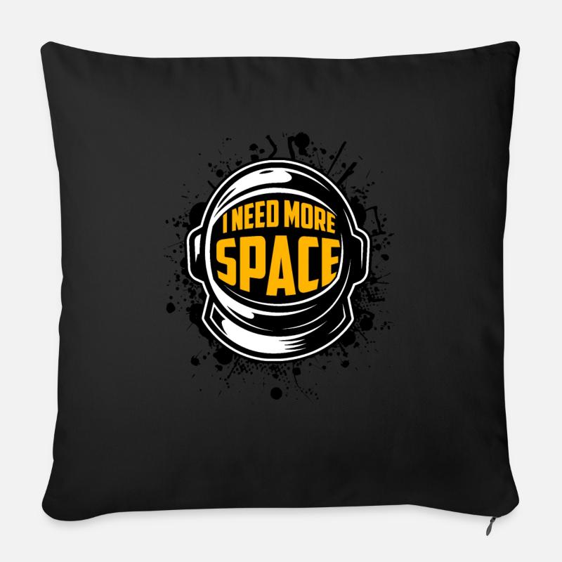 I need more Space - Sofakissenbezug 45 x 45 cm - Schwarz
