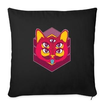 chat - Housse de coussin décorative 45 x 45 cm - noir - Devant