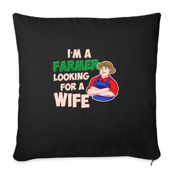 Farmer est à la recherche d'une idée cadeau t-shirt femme - Housse de coussin décorative 45 x 45 cm - noir - Devant