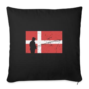 Danemark vacances drapeau danois - Housse de coussin décorative 45 x 45 cm - noir - Devant
