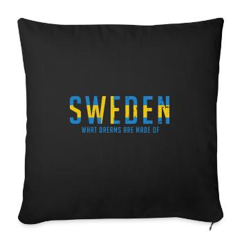 Sweden Schweden Schwedische Flagge Wappen Geschenk - Sofakissenbezug 45 x 45 cm - Schwarz - Vorne
