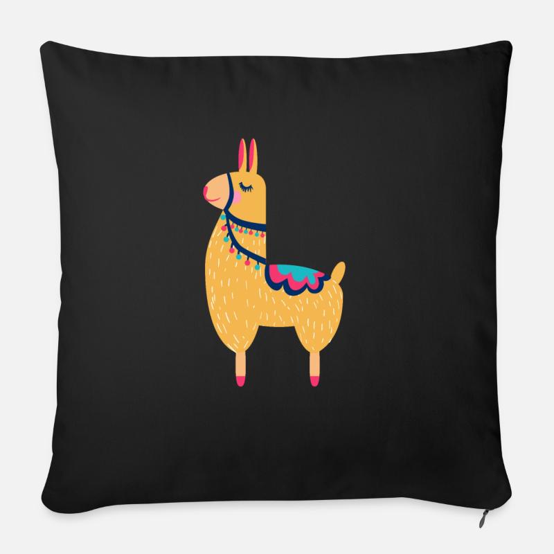 Lama - Sofakissenbezug 45 x 45 cm - Schwarz