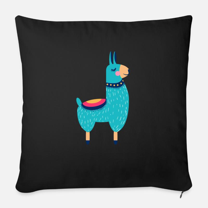 Lama - Sofakissenbezug 45 x 45 cm - Schwarz