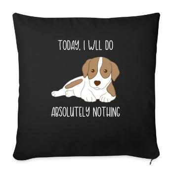 Jack Russell - Jack Russell Tshirt - Loafers - Sofa pillowcase 17,3'' x 17,3'' (45 x 45 cm) - black - Front