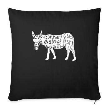 Donkey Donkey | Muli | Long ear | Mule | gift - Sofa pillowcase 17,3'' x 17,3'' (45 x 45 cm) - black - Front