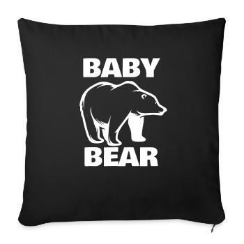 Baby Bear Baby Bär Geschenk - Sofakissenbezug 45 x 45 cm - Schwarz - Vorne