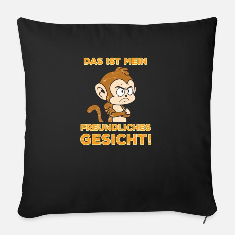 Friendly monkey - Sofa pillowcase 17,3'' x 17,3'' (45 x 45 cm) - black
