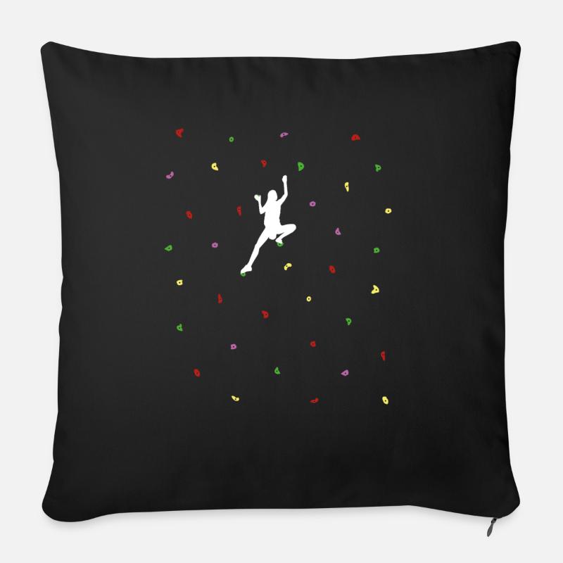 Boulder wall woman - Sofa pillowcase 17,3'' x 17,3'' (45 x 45 cm) - black