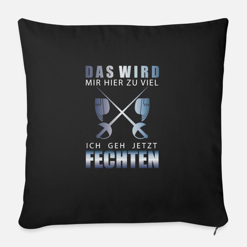 Fechten - Sofakissenbezug 45 x 45 cm - Schwarz