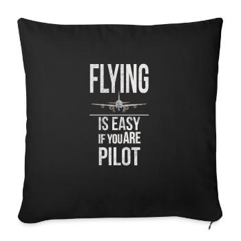 plane - Sofa pillowcase 17,3'' x 17,3'' (45 x 45 cm) - black - Front