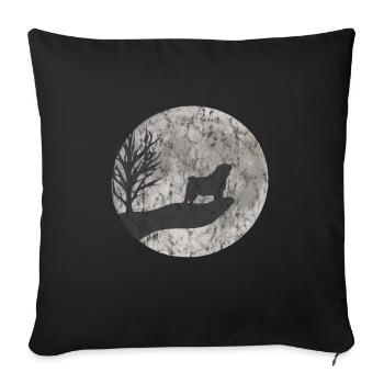 Dessin de carlin utilisé - Housse de coussin décorative 45 x 45 cm - noir - Devant