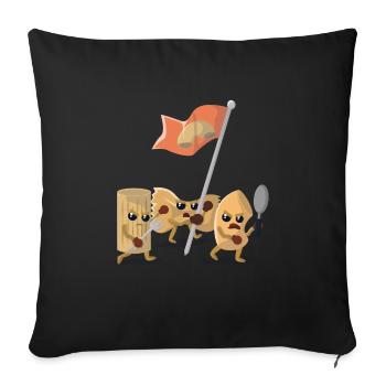 Pasta Nudeln Revolution - Sofakissenbezug 45 x 45 cm - Schwarz - Vorne
