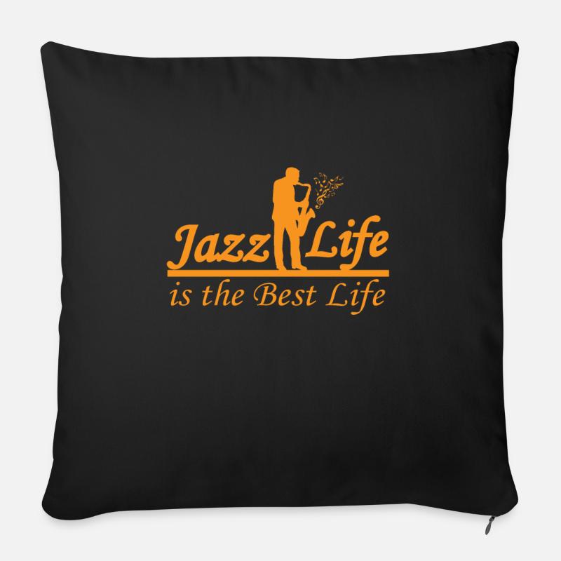 jazz - Housse de coussin décorative 45 x 45 cm - noir