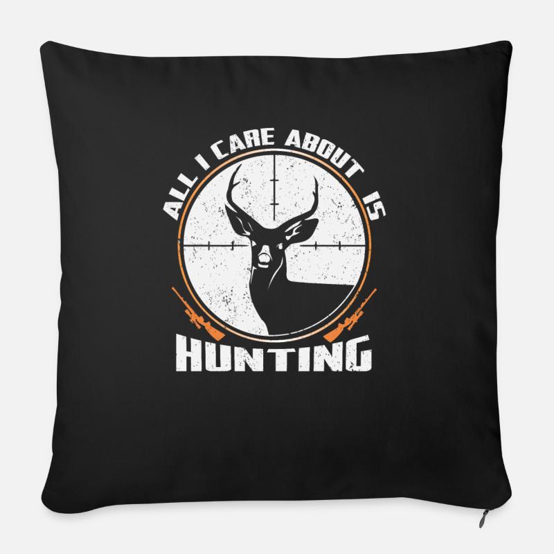 chasse - Housse de coussin décorative 45 x 45 cm - noir