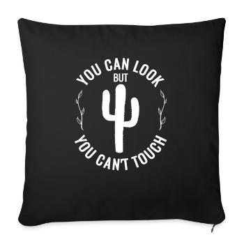 Watching allowed to touch forbidden! Girl Power - Sofa pillowcase 17,3'' x 17,3'' (45 x 45 cm) - black - Front
