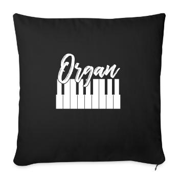 Organ gift instrument fair church - Sofa pillowcase 17,3'' x 17,3'' (45 x 45 cm) - black - Front