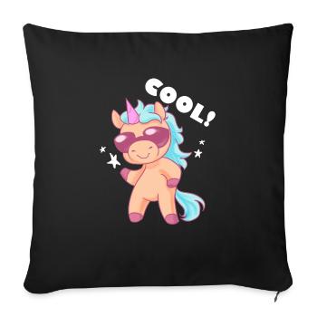 Cadeau Unity pour les fans de Licorne - Cool - Housse de coussin décorative 45 x 45 cm - noir - Devant