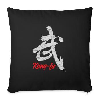 Kung Fu Geschenk Kung-Fu Kungfu Gong Fu - Sofakissenbezug 45 x 45 cm - Schwarz - Vorne