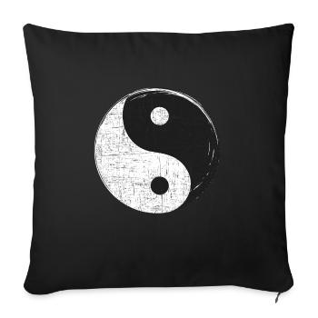 Yin Yang cadeau enfants Kung Fu de Noël - Housse de coussin décorative 45 x 45 cm - noir - Devant