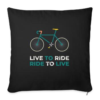 Funny Biking Road Bike Bicycle Wheel Gift - Sofa pillowcase 17,3'' x 17,3'' (45 x 45 cm) - black - Front